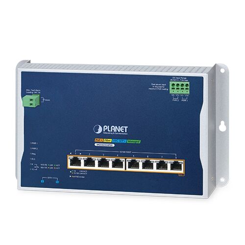 WGS-4215-8P2X Industrial L2+ 8-Port 10/100/1000T 802.3at PoE + 2-Port 10G SFP+ Wall-mount Managed Ethernet Switch