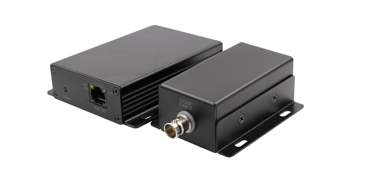 OT-PLC101POE/DC Mini PoE Extender over coax up to 500m, powered by 48-56VDC or PoE switch