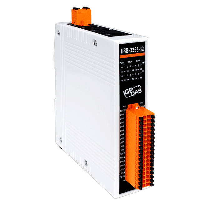 USB-2255-64 USB I/O Module with Isolated 32-ch DI (Dry, Wet) and 32-ch DO (Sink, NPN) (RoHS) Includes 1.8M USB Cable (CA-USB-AC2-L018)