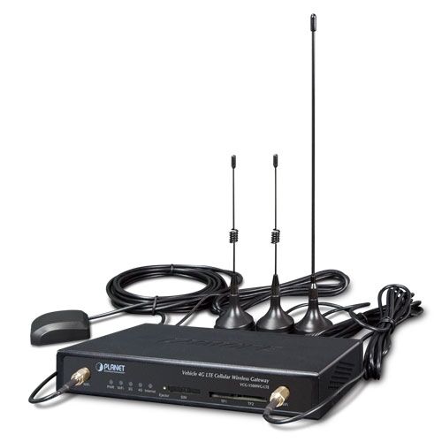 VCG-1500WG-LTE Vehicle 4G LTE Cellular Wireless Gateway with 5-Port 10/100TX (1-SIM Card Slot, 802.11n, GPS, -25~65 degrees C)