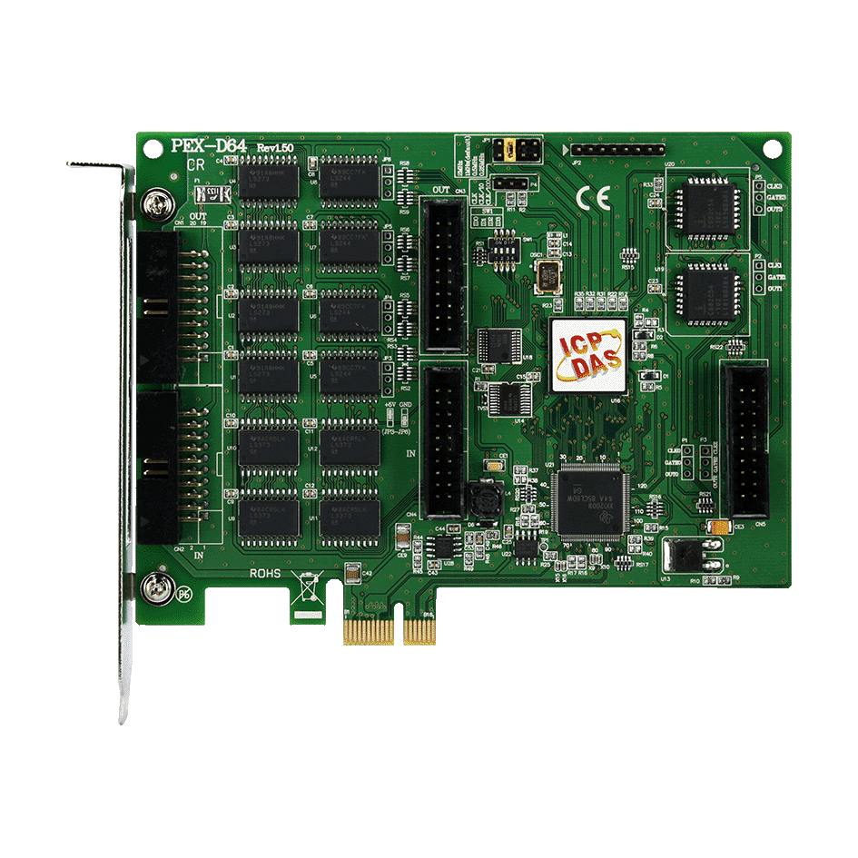 PEX-D64 PCI Express, 64-ch Digital I/O Board with Timer/Counter
