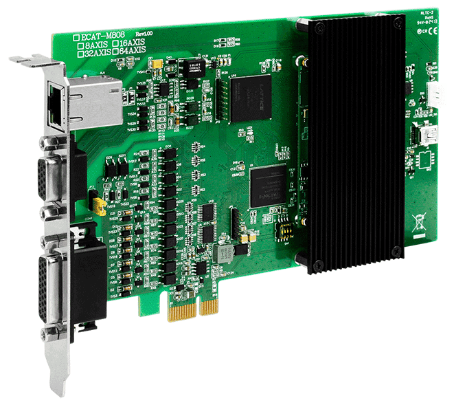 ECAT-M808-16AX PCI Express, 16-Axis EtherCAT MainDevice board with 13-ch DIO, 2-Axis Encoder (RoHS), without cable and daughter board
