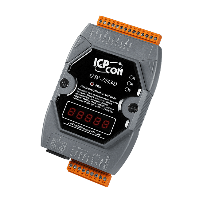 GW-7243D DeviceNet Slave to Modbus TCP/RTU/ASCII Master Gateway