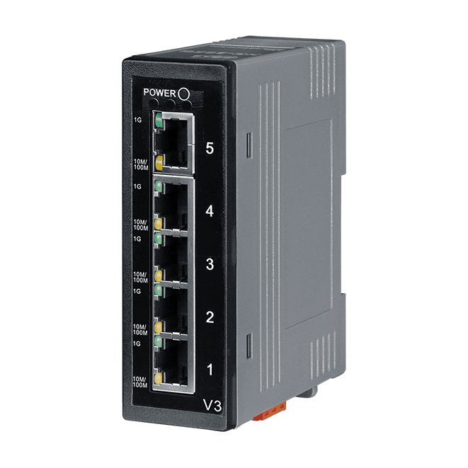 NS-205A Unmanaged 5-port Industrial 10/100 Mbps Ethernet Switch, +12 VDC ~ +56 VDC