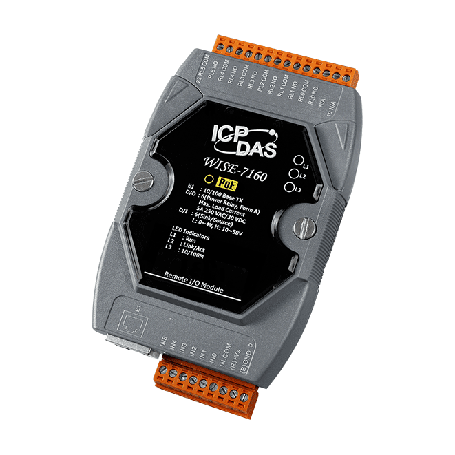 WISE-7160 Intelligent I/O Module with 6-ch DI & 6-ch Power Relay