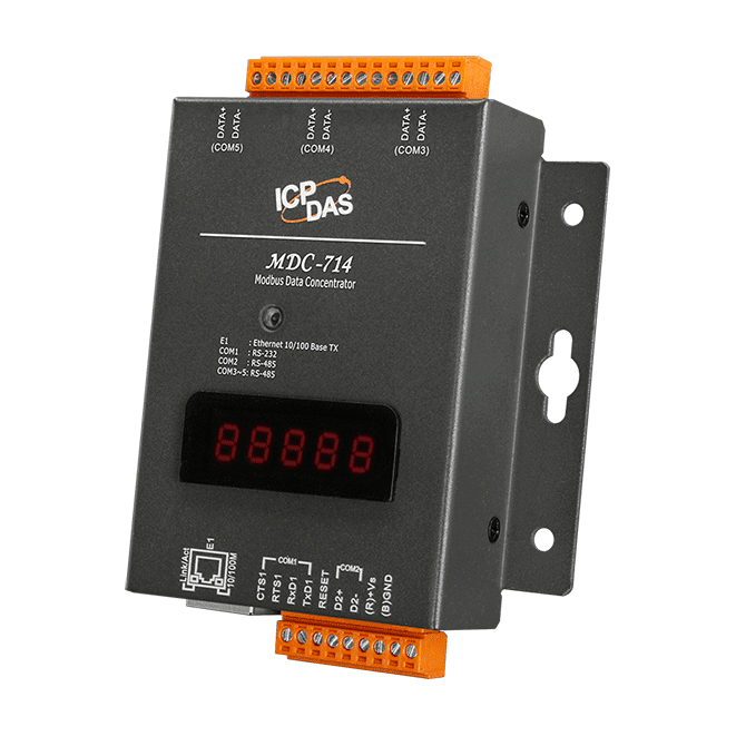 MDC-714 Modbus Data Concentrator with 1 x Ethernet, 1 x RS-232 & 4 x RS-48 non-isolated ports