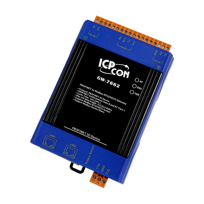 GW-7662 PROFINET to Modbus RTU/ASCII Gateway