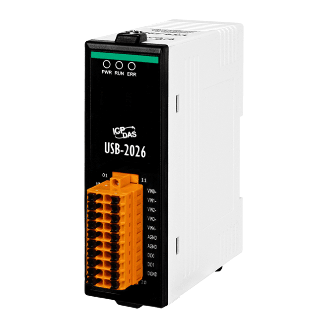 USB-2026 USB I/O Module with 5-ch AI, 2-ch AO, 2-ch DI & 2-ch DO