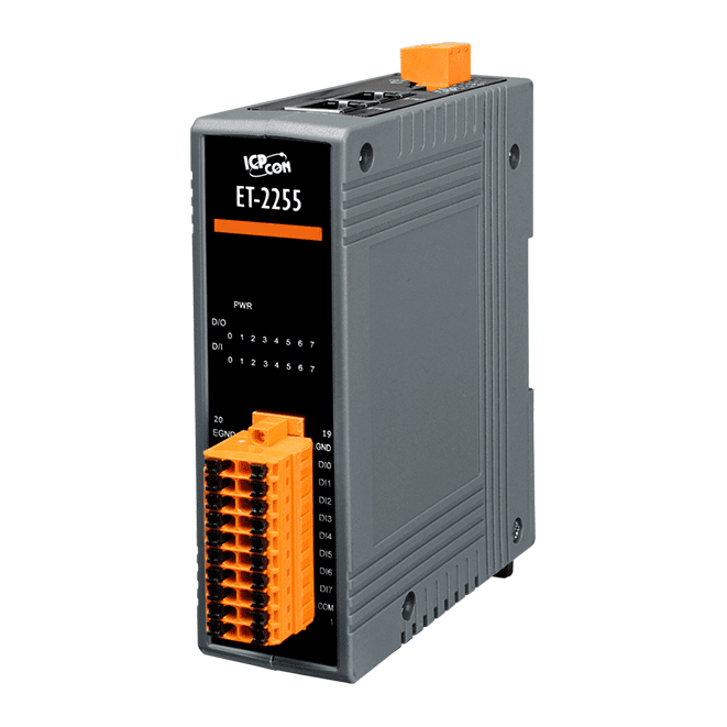 ET-2255 Ethernet I/O Module with 8-ch DI and 8-ch Sink-type DO