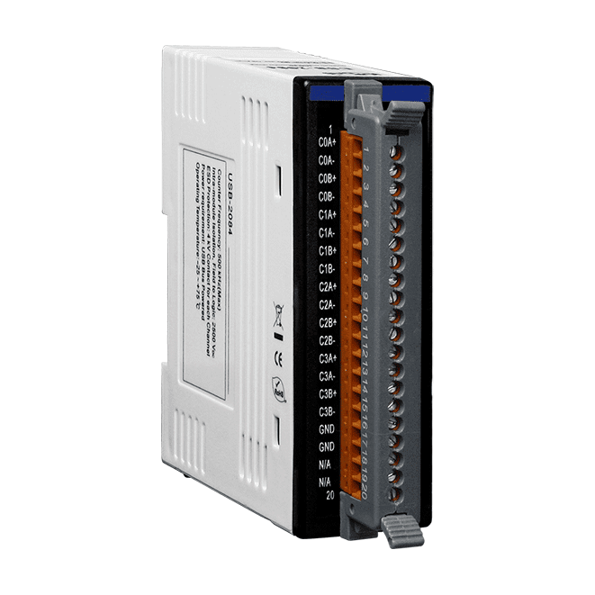 USB-2084 USB I/O Module with 4-ch/8-ch Counter/Frequency/Encoder Input