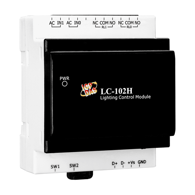 LC-102H 2-CH Lighting Control Module with AC Load Current Measurement (2 Relay output with 2 AC AI + 2 AC DI)