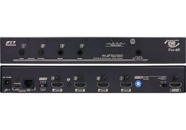 VQSCM-41 4 Ports True 4K HDMI Seamless Switch with Scaler, Auto Sensing, Serial Control, IR Control & HDCP Management