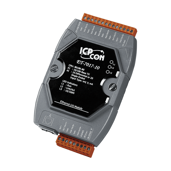 ET-7017-10 10/20-channel Analog Input Module with High Voltage Protection Module