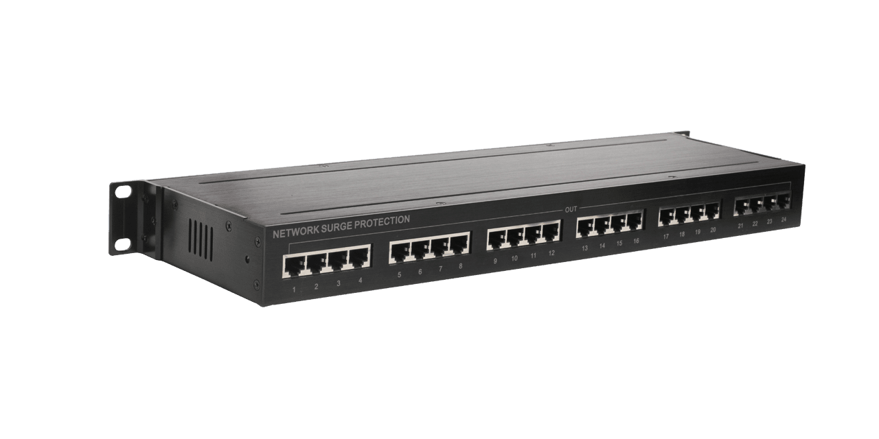 SP-005POE-RJ45/8-24 24-ch Rackmount Gigabit PoE Surge Protector
