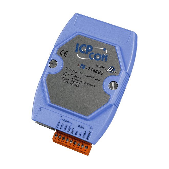 I-7188E2 Programmable Ethernet to 2x serial ports converter (1x RS-232, 1x RS-485)