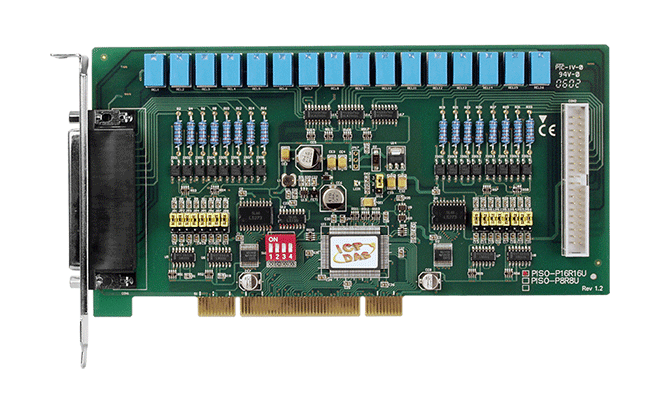 PISO-P16R16U Universal PCI with 16-ch Isolated DI & 16-ch Relay Output Board