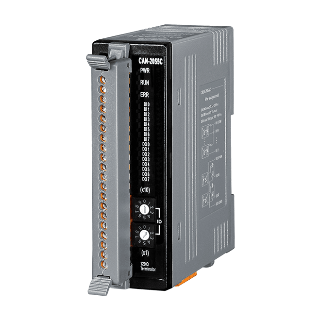 CAN-2055C CANopen I/O Module with 8-channel Isolated (Wet) Digital Input & 8-channel Isolated (Source, PNP) Digital Output