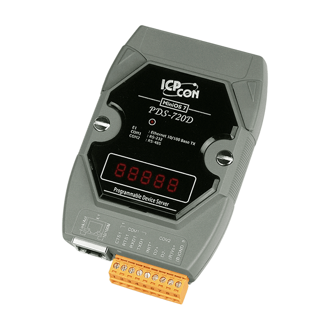 PDS-720D Programmable (1x RS-232 and 1x RS-485) Serial-to-Ethernet Device Server with LED Display