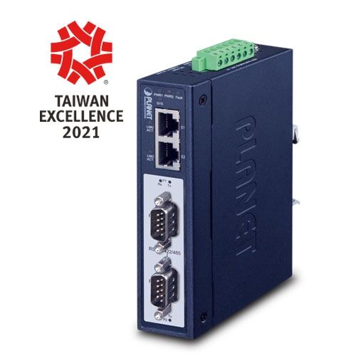 IMG-2200T IP30 Industrial 2-Port RS232/RS422/RS485 Modbus Gateway (2 x 10/100TX, -40~75 degrees C, 2KV isolation)