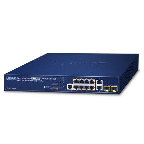 GS-5220-8P2T2S L2+ 8-Port 10/100/1000T 802.3at PoE + 2-Port 10/100/1000T + 2-Port 100/1000X SFP Managed Switch