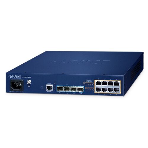 SGS-6310-8P4X L3 8-Port 10/100/1000T 802.3at PoE + 4-Port 10G SFP+ Stackable Managed Switch
